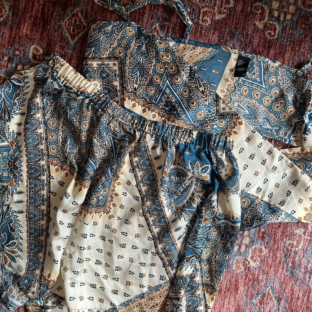 Cider blue boho paisley set
